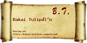Bakai Tulipán névjegykártya